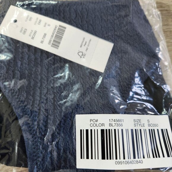 J. Crew Teal Textured Curved Waist Cheeky Bikini Bottom New With Tags Women's S - Picture 15 of 15